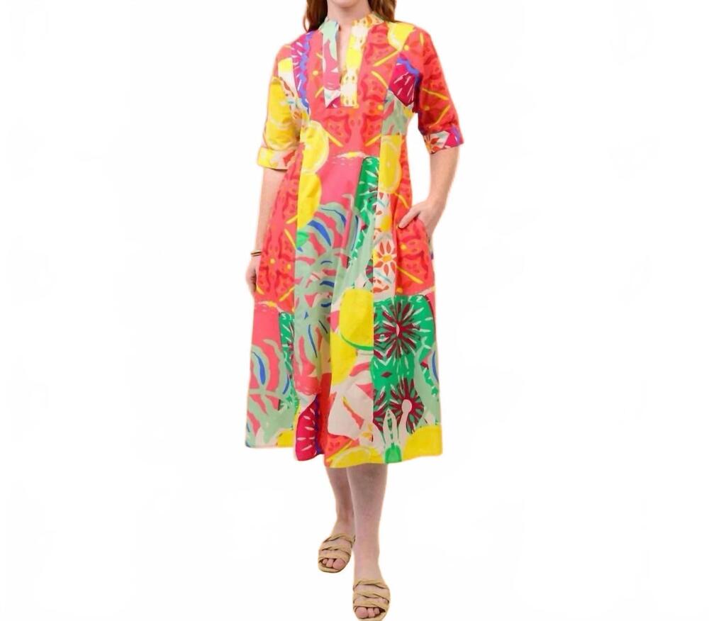 NEW UNCLE FRANK the fruit fusion midi dress in multi